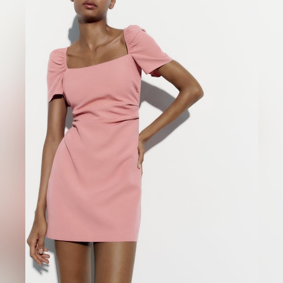 ZARA LINEN BLEND SHORT DRESS - Picture 2 of 6